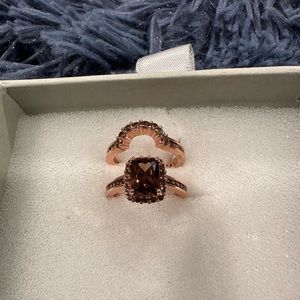 Smoky quartz and 14k rgp